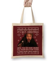 Die Hard Its Not Christmas Until Hans Gruber Falls From Nakatomi Tower Knit Pattern Bez Çanta Uzun Saplı