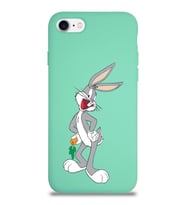 Apple iPhone 8 Uyumlu Lansman Kılıf Bugs Bunny Tasarımlı Altı Kapalı İçi Kadife Kaplı  Kapak (Şeffaf)