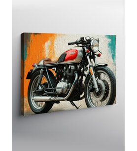 Kanvas Tablo Vintage Motosiklet Tasarımı