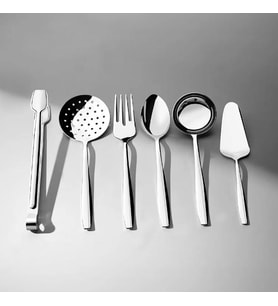 Nehir Sahra Sade 6 Parça Maşalı Servis Takımı (Beyaz)