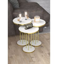 Zigon Sehpa Terra Gold Beyaz