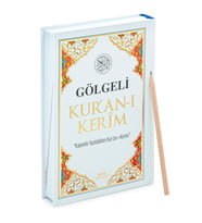Kalemle Yazılabilen Orta Boy Gölgeli Kuranı Kerim Beyaz