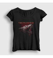 Presmono Kadın Siyah Wolf Disturbed T-Shirt 61297tt