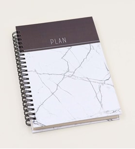 Beyaz Mermer Desenli Defter