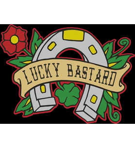 Lucky Bastard Sticker 10x10 cmRenkli Sticker