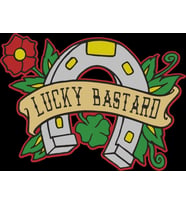 Lucky Bastard Sticker 10x10 cmRenkli Sticker