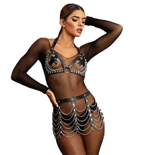 Arias Closett Zincir Detaylı Fantezi Harness Aksesuar