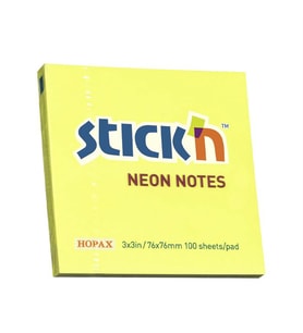 Gıpta Stick'n 76x76mm Yapışkanlı Not Kağıdı Neon Sarı 21133