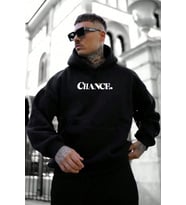 Chance Baskılı Oversize Sweatshirt (Siyah)
