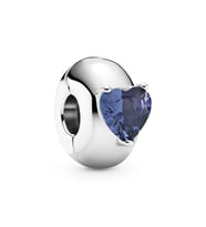 Nur Silver Mavi Kalp Detay Durdurucu Gümüş Charm NUR-BL10008