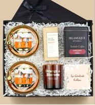 Tasarım Porselen Fincan & Atelier Rebul Kolonya & Türk Kahvesi & Mum Premium Hediye Seti
