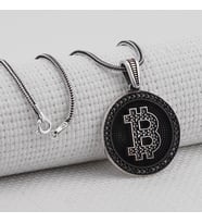 Bitcoin 925 Ayar Gümüş Kolye