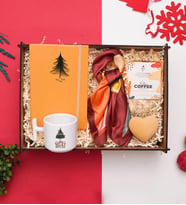 Yılbaşı Hediye Seti& Defter, Kalem, Kupa, Fular, Filtre Kahve
