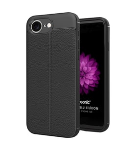 Microsonic Apple iPhone 16e Kılıf Deri Dokulu Silikon Siyah (Siyah)