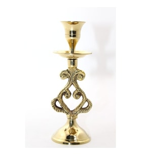 Periboia Tekli Pirinç Şamdan Model 5 (Siyah-Kırmızı)