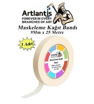 Maskeleme Bandı Kağıt Bant 9 mm 25 Metre 3 Adet Boya Bantı Maskeleme Kağıt Bant Duvar Yağlı Boya Badana