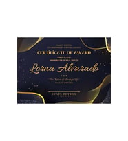 Blue Gold Dynamic Award Certificate