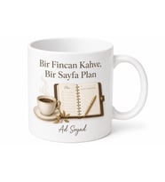 Ajanda ve Kahve Temalı Kupa Bardak Özel Tasarım Hediye Kupa