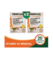 Youplus Vitamin C Çinko Propolis 20 Efervesan Tablet 2 Adet