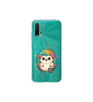 Poco M3 ile Uyumlu Splash Kirpi Tasarımlı Şeffaf Silikon Kılıf