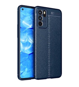 Oppo Reno 6 4G Kılıf Deri Tarzı Niss Silikon Case (Lacivert)