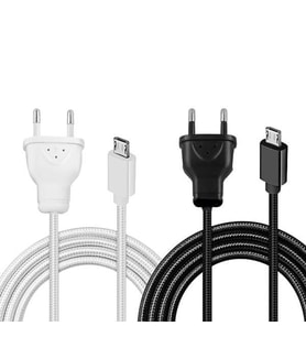 Powermaster Micro Usb Serisi 220V Fişli Örgülü Şarj Kablosu