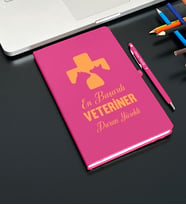 Kişiye Özel Veteriner Tasarımlı  Defter Ve Kalem Seti