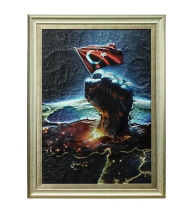 e38 EL İŞÇİLİĞİ  ALİMİNYUM KABARTMA TABLO 62x82 CM - 6353