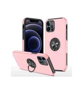 iPhone 12 Pro Kılıf Elit Yüzüklü Kapak - Pembe