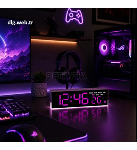 DLG Akıllı LED Dijital Çift Alarmlı Saat Ayarlanabilir Parlaklık Gece Işığı Pembe