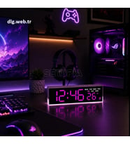 DLG Akıllı LED Dijital Çift Alarmlı Saat Ayarlanabilir Parlaklık Gece Işığı Pembe