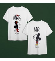 Mickey & Minnie Mouse Sevgili Çift Tasarımlı Tişört Kişiye Özel ( Unisex - Büyük - Çocuk )