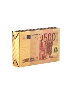 İskambil Kağıdı Euro Baskılı Altın Renk Plastik Parlak Su Geçirmez Poker Oyun Kartı