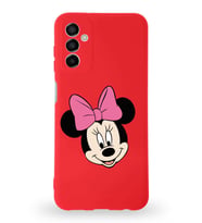 Samsung Galaxy M13 Uyumlu Lansman Kılıf Altı Kapalı İçi Kadife  Minnie Mouse-C Tasarımlı  Kapak (Şeffaf)