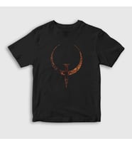 Presmono Unisex Çocuk Siyah Logo Oyun Quake I T-Shirt 511542tt