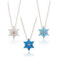 925 Ayar Papatya Silver Opal Lotus Kolye.rose.gold.rodaj