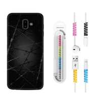 Samsung J6 Plus J7 Prime J7 Pro M20 Kılıf Kablo Koruma Spiral Silikon Dikenli Tel 1779
