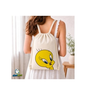 Tweety Büzgülü Keten Çanta C356