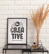 Be Creative Yazılı Çerçeve Görünümlü MDF Tablo