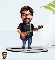 BK Gift Kişiye Özel Baba Karikatürlü Ahşap Biblo Model-4