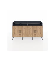 Kronos Konsol 6 Raflı 4 Kapaklı 176x59x99 Antrasit-Çam/Antrasit