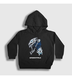 Presmono Unisex Çocuk Siyah Gaster Blaster Undertale Kapüşonlu Sweatshirt 32155tt