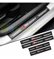 Audi Rs Sport Logo Karbon Kapı Eşiği Oto Sticker Etiket Yapıştırma Araba Çıkartma 4 Parça