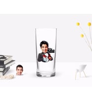 BK Gift Kişiye Özel Renkli Baskılı Godfather Baba Karikatürlü Rakı Bardağı-5 (Beyaz)