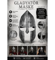 Halloween Gladyatör Maske Eskitme Gümüş Roma Savaşçı Kostüm Cadılar Bayramı Parti Yüz Aksesuarı