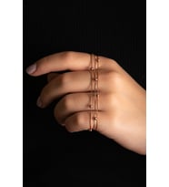 BLK 06 1042 Gümüş Toplu Rose Altın Kaplama Kadın Gümüş Bileklik 925 Ayar