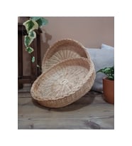 Rattan Dekoratif Büyük Boy Tepsi Sepet, şık ve dayanıklı tasarım