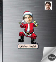 Kişiye Özel Yılbaşı Erkek Ahşap Magnet -7