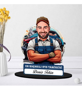 Kişiye Özel Erkek Oto Tamircisine Hediye Karikatürlü Biblo