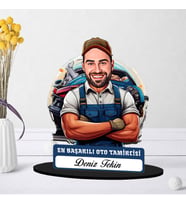 Kişiye Özel Erkek Oto Tamircisine Hediye Karikatürlü Biblo